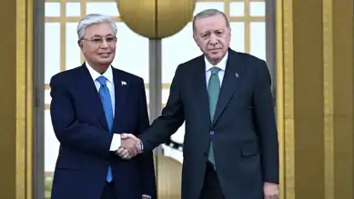 Erdoğan, Tokayev'i Cumhurbaşkanlığı Külliyesi'nde Ağırladı